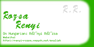 rozsa renyi business card
